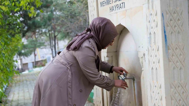 Gümüşhaneli kadın sanatçı, unutulmaya yüz tutan mezarları ve çeşmeleri yeniliyor