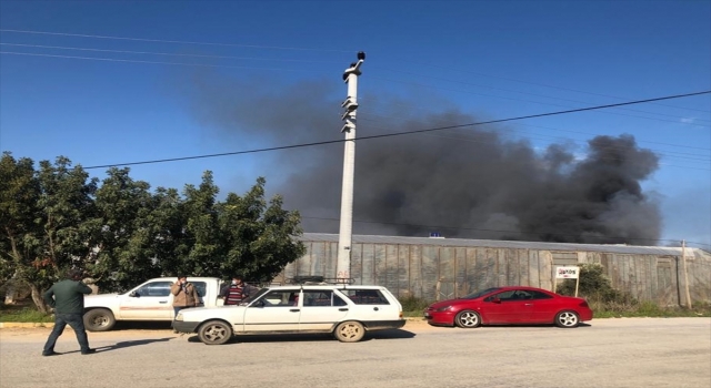 Mersin’de muz sarartma tesisinde çıkan yangına müdahale ediliyor