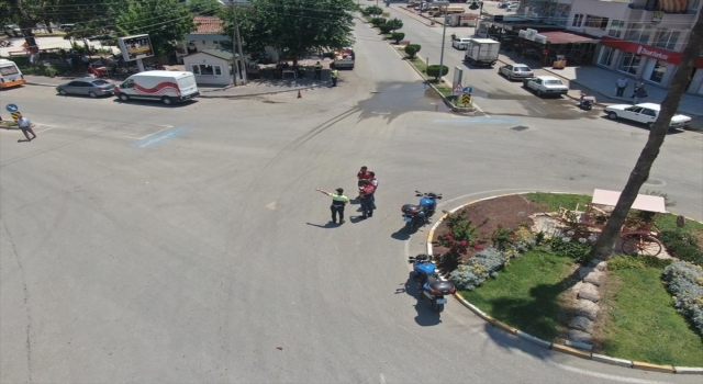 Finike’de dron destekli trafik denetimi yapıldı