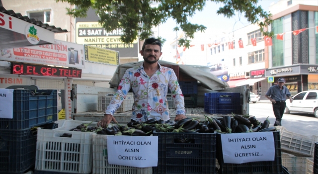 Antalya’da bir çiftçi serada yetiştirdiği 800 kilo patlıcanı ücretsiz dağıttı