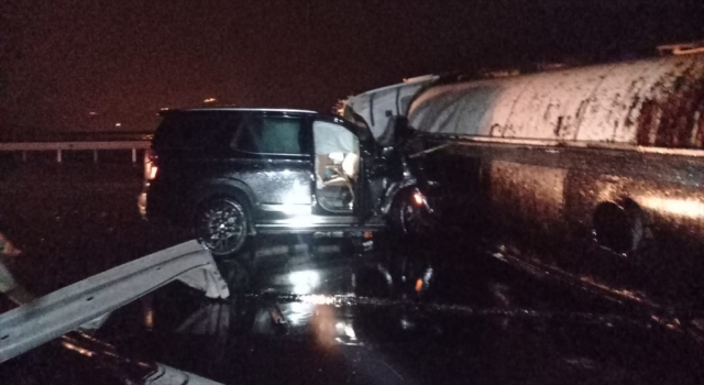 Osmaniye’de devrilen tankere cipin çarptığı kazada 4 kişi yaralandı