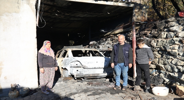 Hatay’da tarım işçisi ailenin ev ve otomobili yangında kullanılamaz hale geldi