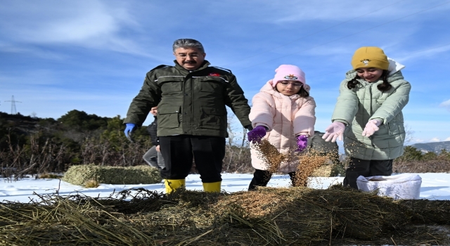 Osmaniye Valisi Erdinç Yılmaz, yaban hayvanları için doğaya yem bıraktı