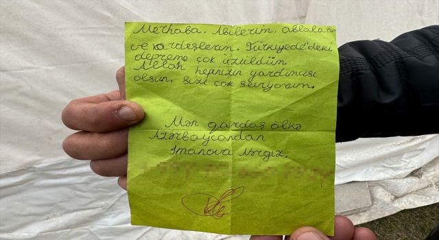 Kahramanmaraşlı depremzede Azerbaycanlı hayırseverlere müteşekkir