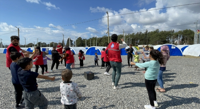 Hatay’da çadır kentteki depremzede çocuklara moral etkinliği yapıldı