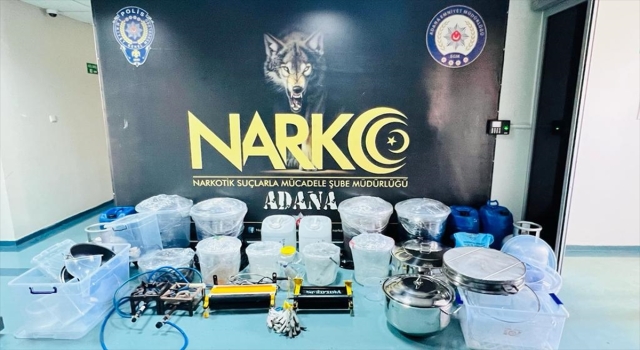 Adana’da depoya düzenlenen operasyonda 205 litre sıvı metamfetamin ele geçirildi