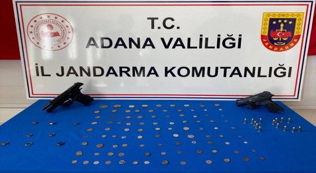 Adana’da 96 sikke ve 8 gümüş yüzük ele geçirildi