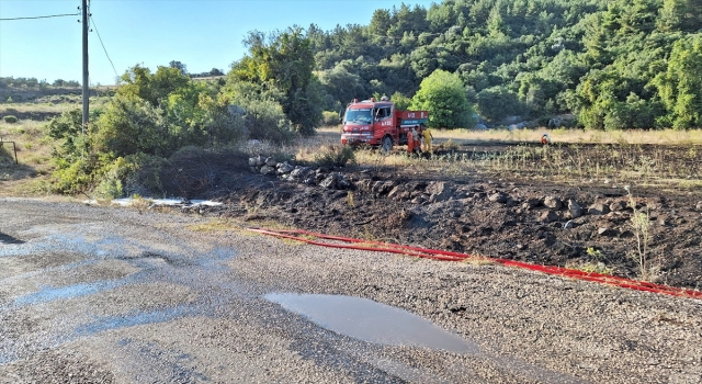 Otluk alanda çıkan yangın ormana sıçramadan söndürüldü
