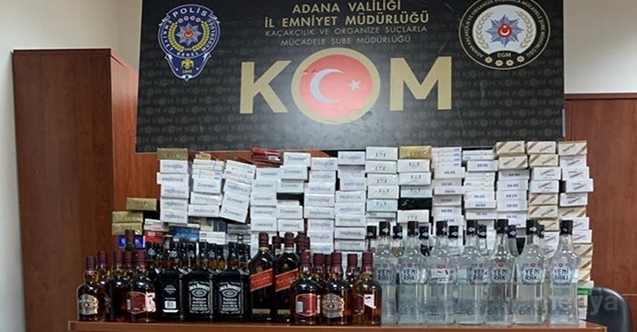 Adana&#039;da kaçak sigara ve içki operasyonu