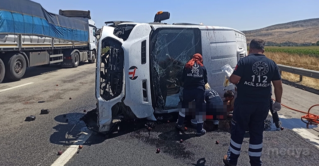 Kahramanmaraş&#039;ta minibüs devrildi: 1 ölü, 1 yaralı
