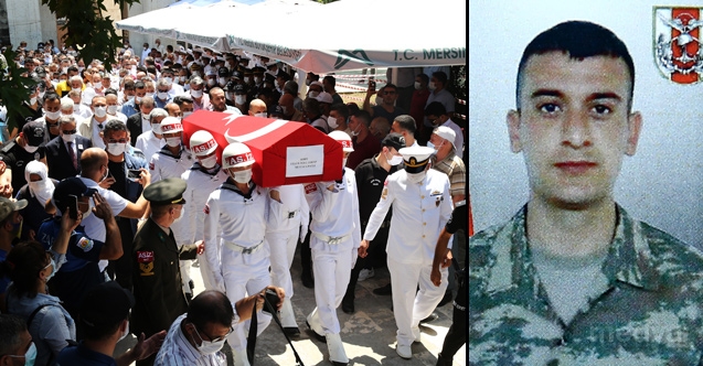 Mersin'de devrilen otobüste şehit olan er Mustafa Dağlı son yolculuğuna uğurlandı