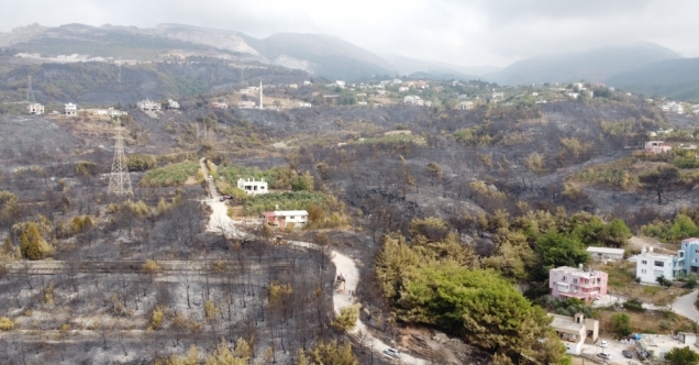 Hatay&#039;daki orman yangınında zarar gören alanlar havadan görüntülendi