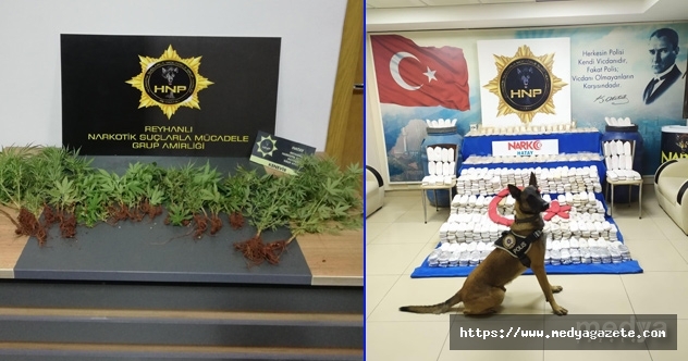 Hatay'da 218 kilogram esrar ve 100 bin uyuşturucu hap ele geçirildi