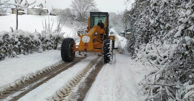 Altınova’da karla mücadele devam ediyor