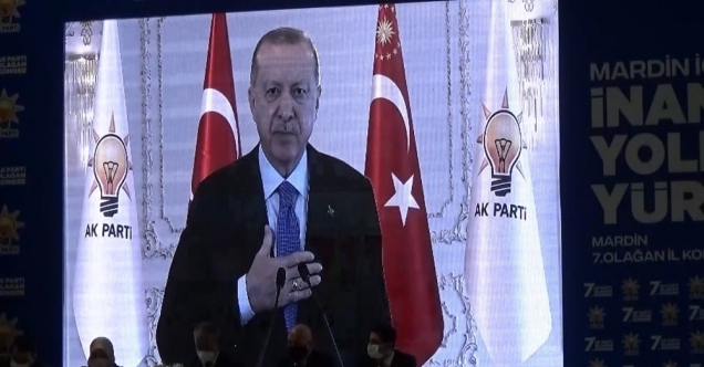 Erdoğan, AK Parti Mardin 7. Olağan İl Kongresine bağlandı
