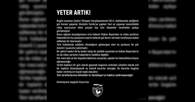 Denizlispor ‘sportmenliğe aykırı açıklamaları’ nedeniyle PFDK’ya sevk edildi