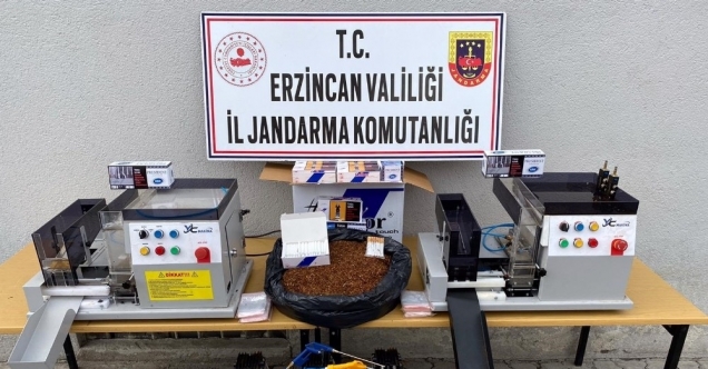 Erzincan’da kaçak sigara yapımında kullanılan malzemeler ele geçirildi