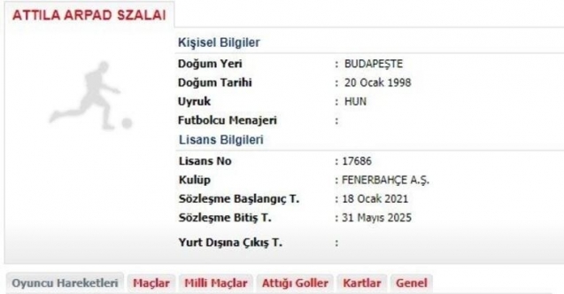 Fenerbahçe’de Szalai’nin lisansı çıktı