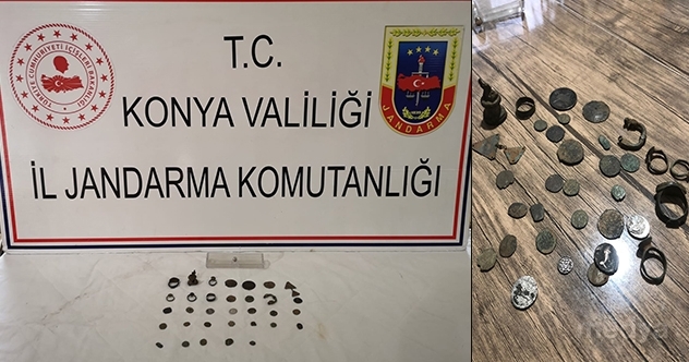 Konya’da jandarmadan tarihi eser operasyonu