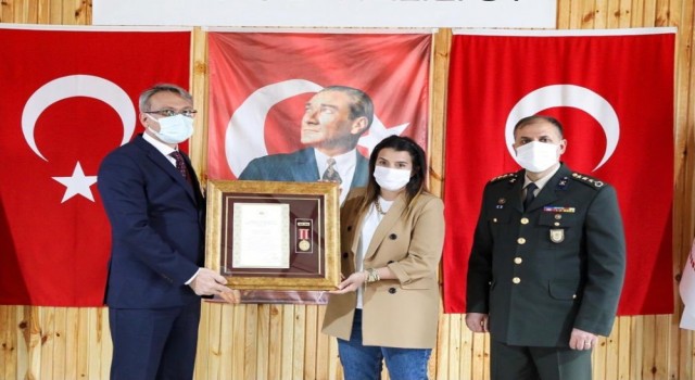 Bingölde idlib şehitlerinin ailelerine Devlet Övünç Madalyası