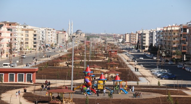 Viranşehirdeki kent parkı yapımında sona gelindi