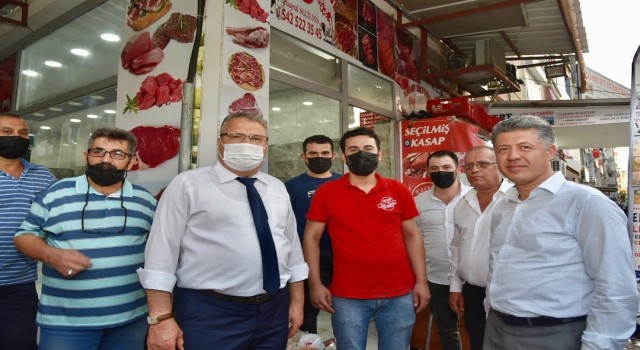 Başkan Çerçi Milletvekili Özkanla esnaf ziyareti yaptı