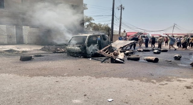 Irakta tüp taşıyan araçta patlama