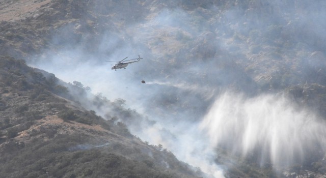 Bitlisteki yangına helikopterli müdahale