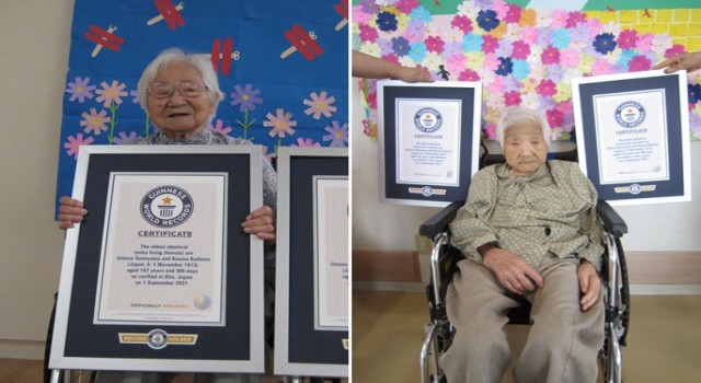 Dünyanın en yaşlı tek yumurta ikizleri Japonyada tescillendi