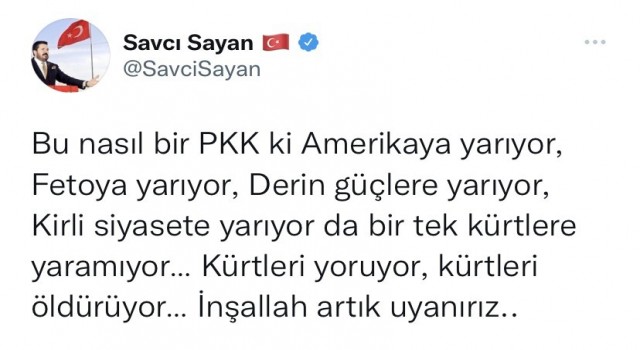 Başkan Sayan: “PKK Kürtleri öldürüyor”