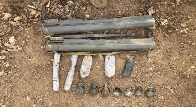 Muşta terör örgütü PKKya ait lav tanksavar silahı ve patlayıcılar ele geçirildi
