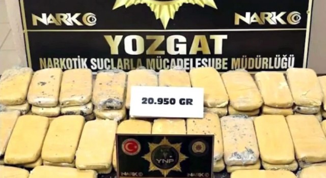 Yozgatta 21 kilogram eroin ele geçirildi