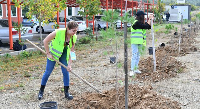 OKÜ’de, “Bir Dikili Ağacın Olsun” Sloganıyla Fidanlar Toprakla Buluşturuldu