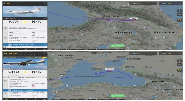 Rus savaş uçakları, Kırım üzerinde uçuş yapan Amerikan uçaklarını takip etti