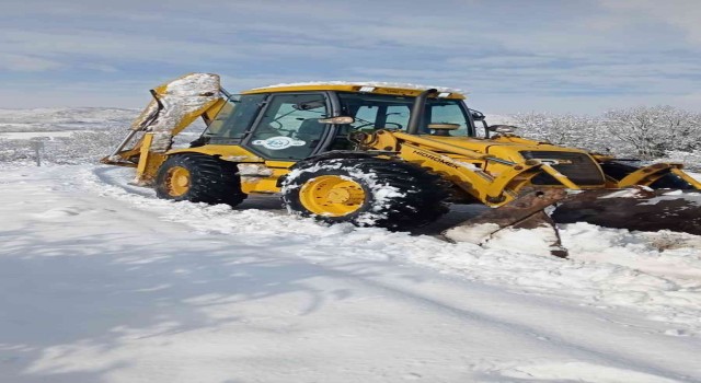 Balıkesirde 68 kırsal mahalle yolunda kar yağışı nedeniyle ulaşım sağlanamıyor.