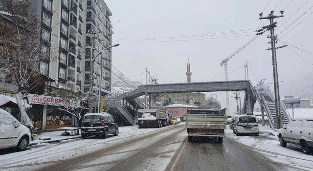 Gümüşhanede kar yağışı etkili oluyor