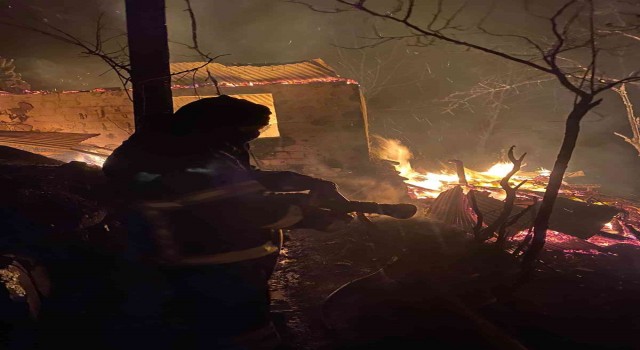 Artvinde çıkan yangında iki katlı köy evi kullanılamaz hale geldi