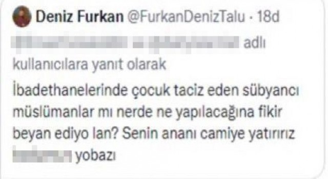 Dini değerlere hakaret eden Deniz Furkan Talunun aranmasına devam ediliyor