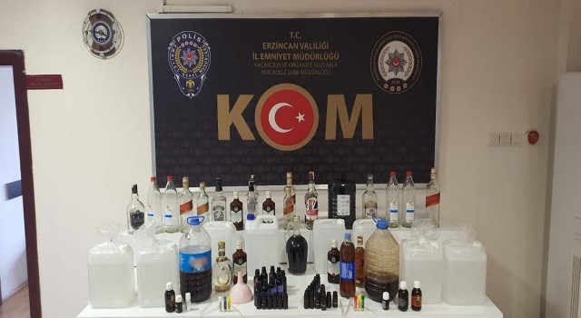 Erzincanda sahte içki operasyonu