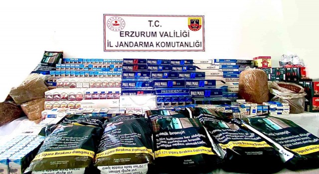 Erzurumda piyasa değeri 215 bin TL olan kaçak malzeme ele geçirildi