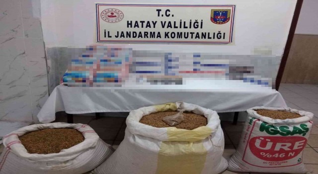 Hassada bakkal da 140 kilo kaçak tütün, 100 paket sigara ele geçirildi