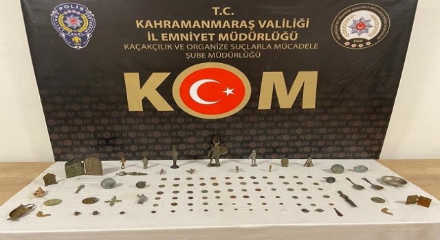 Kahramanmaraşta 109 adet tarihi obje ele geçirildi