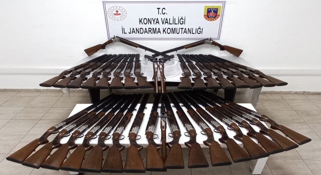 Konyada yasa dışı üretildiği iddia edilen 39 av tüfeği ele geçirildi