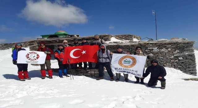 Milaslı dağcılar şehitler anısına Madran Dağına tırmandı