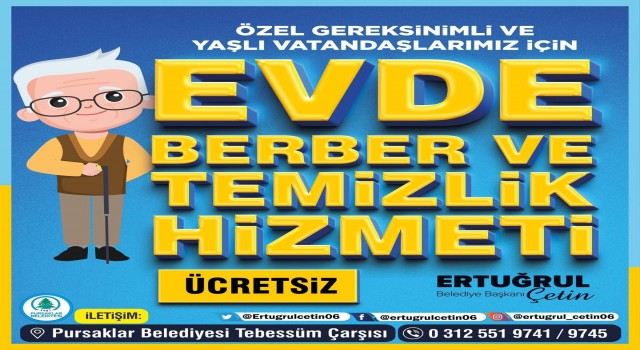 Pursaklar Belediyesinden özel gereksinimli ve yaşlı vatandaşlara yönelik ücretsiz temizlik hizmeti