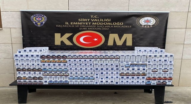 Siirtte gümrük kaçağı sigara ele geçirildi