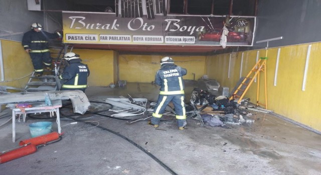 Yalovada boya atölyesinde korkutan yangın