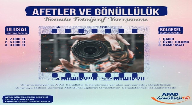 AFAD gönüllüleri için “Afetler ve Gönüllülük” konulu fotoğraf yarışması düzenlenecek