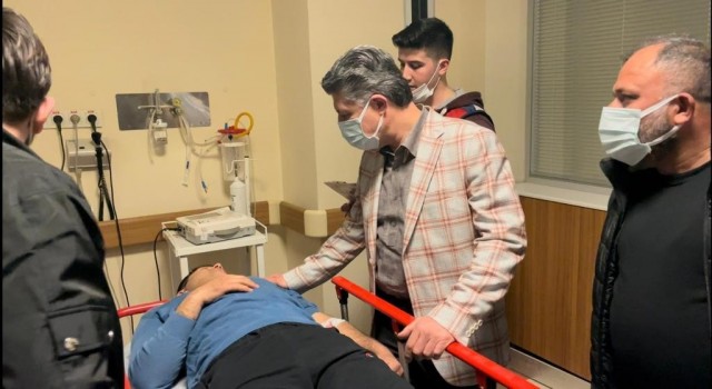 AK Partili Özkan ve Başkan Tuluptan kazada yaralanan işçilere ziyaret