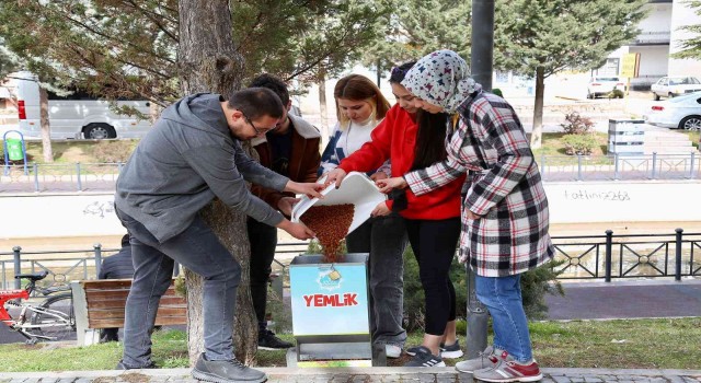 Aksarayda sokak hayvanları için mama ve su bırakıldı